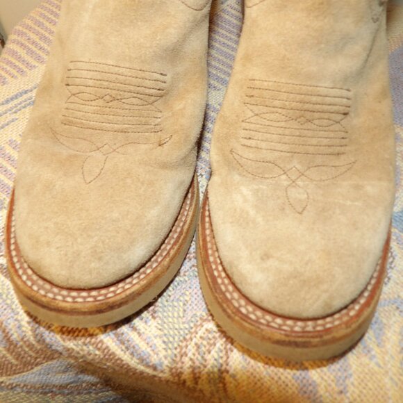 Roper Made In Spain Genuine Suede Two Tone Boots Mens Sz 8 - Picture 3 of 10